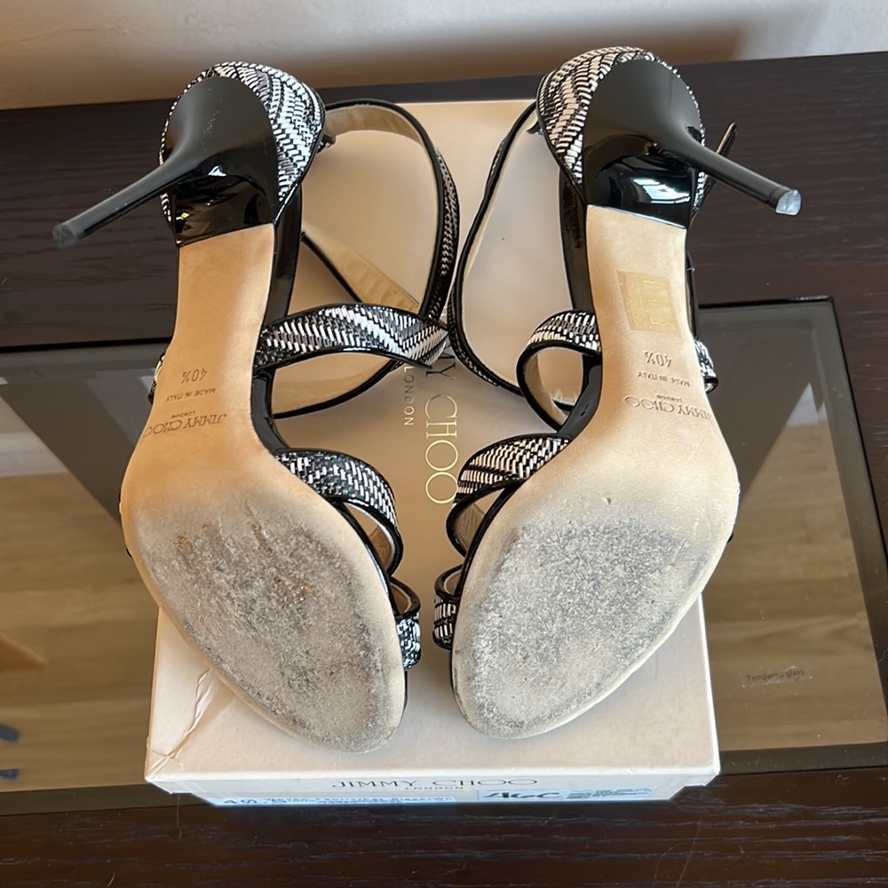 Jimmy choo woven black and white cross cross Lottie sandal. Make an offer - Picture 5 of 7